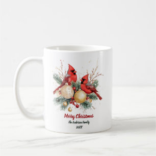 Personalisierter Weihnachtsroter Kardinal und Berr Kaffeetasse