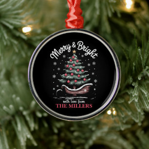 Personalisierter Weihnachtsschlittenbaum Merry & B Ornament Aus Metall