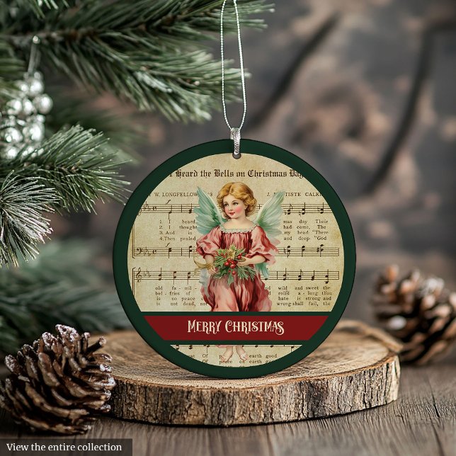 Personalisierter Weihnachtsschmuck im Vintage-Enge Ornament (Personalized Holiday Ornament Vintage Angel Style)