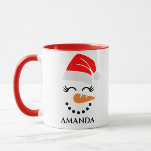 Personalisierter Weihnachtsschneemann mit individu Tasse