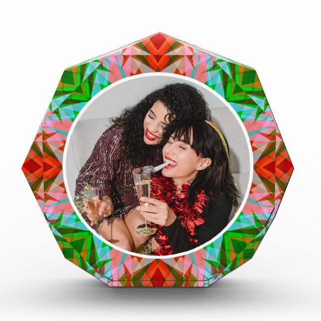 Personalisierter Weihnachtsstar Jolly Red Merry Gr Fotoblock (Vorderseite)