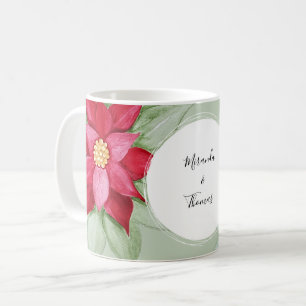 Personalisierter Weihnachtsstar Poinsettia Waterco Kaffeetasse