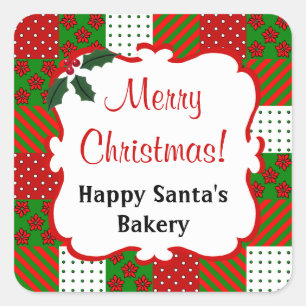 Personalisierter Weihnachtssticker Quadratischer Aufkleber