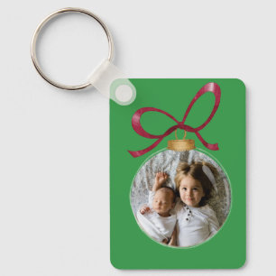 Personalisierter Weihnachtsstopp mit Foto und Text Schlüsselanhänger