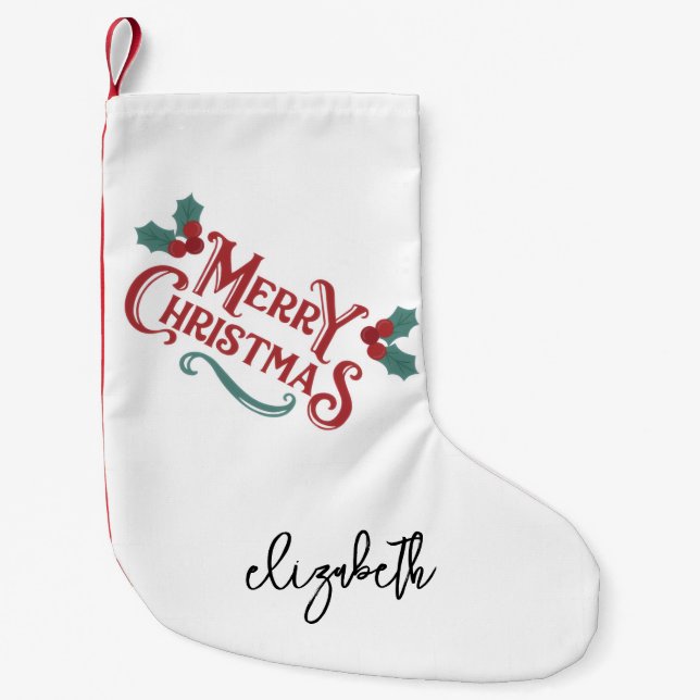 Personalisierter Weihnachtsstrumpf|Benutzerdefinie Kleiner Weihnachtsstrumpf (Vorderseite)