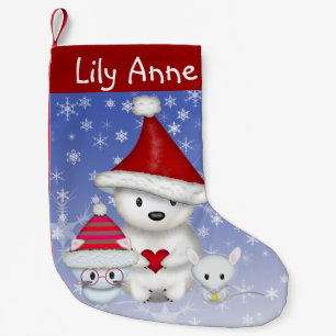 Personalisierter Weihnachtsstrumpf für Eisbär, Kit Kleiner Weihnachtsstrumpf