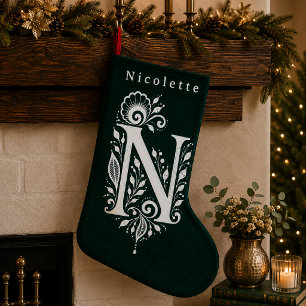 Personalisierter Weihnachtsstrumpf mit botanischem Kleiner Weihnachtsstrumpf