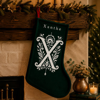 Personalisierter Weihnachtsstrumpf mit botanischem Kleiner Weihnachtsstrumpf