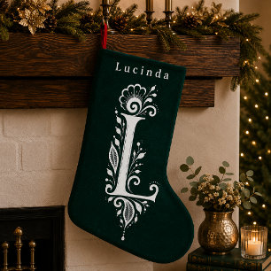 Personalisierter Weihnachtsstrumpf mit botanischem Kleiner Weihnachtsstrumpf