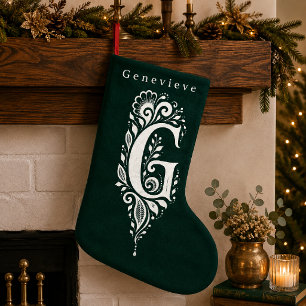 Personalisierter Weihnachtsstrumpf mit botanischem Kleiner Weihnachtsstrumpf