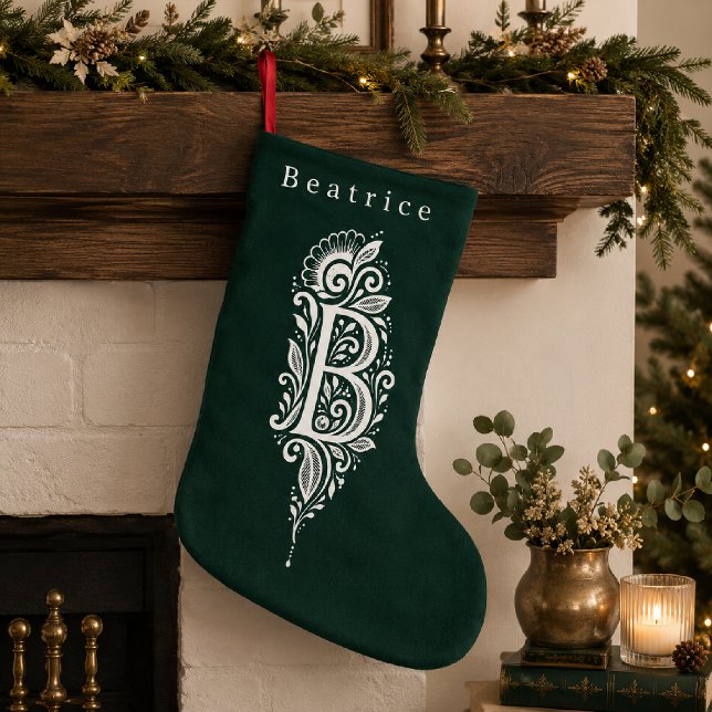 Personalisierter Weihnachtsstrumpf mit botanischem Kleiner Weihnachtsstrumpf (Von Creator hochgeladen)