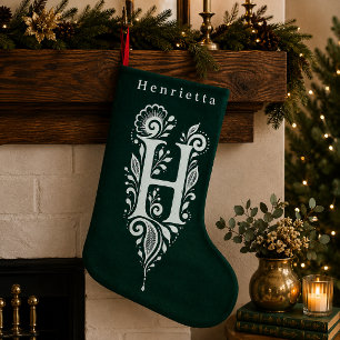 Personalisierter Weihnachtsstrumpf mit botanischem Kleiner Weihnachtsstrumpf