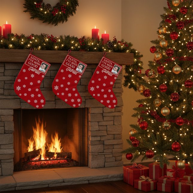 Personalisierter WeihnachtsStrumpf mit Foto, Name Kleiner Weihnachtsstrumpf (Von Creator hochgeladen)