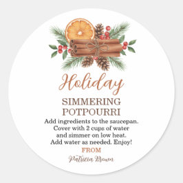 Personalisierter Weihnachtstopf-Potpourri Runder Aufkleber