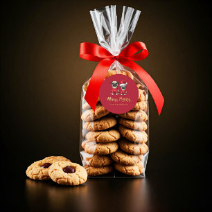 Personalisierter Weihnachtsurlaub Mercosur Pugmas Runder Aufkleber
