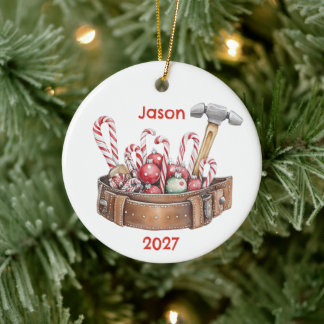 Personalisierter Weihnachtswerkzeuggürtel des Weih Keramik Ornament