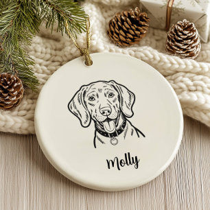 Personalisierter Weimaraner-Hunde-Weihnachten Keramik Ornament