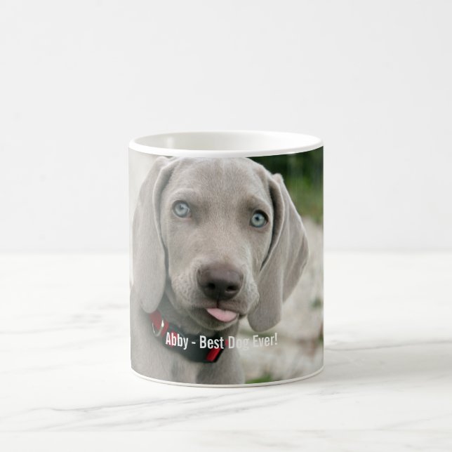 Personalisierter Weimaraner HundeFoto-und Tasse (Mittel)