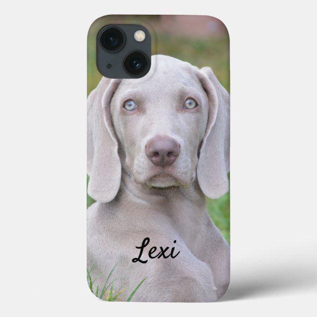 Personalisierter Weimaraner Welpenhund Case-Mate iPhone Hülle (Rückseite)