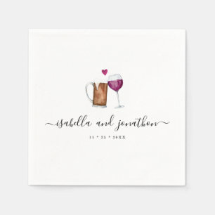 Personalisierter Wein & Bierbraut Napkins Serviette
