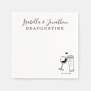 Personalisierter Wein & Brötchen Napkins Serviette