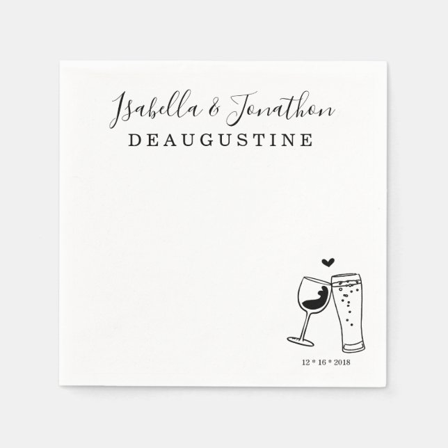 Personalisierter Wein & Brötchen Napkins Serviette (Vorderseite)