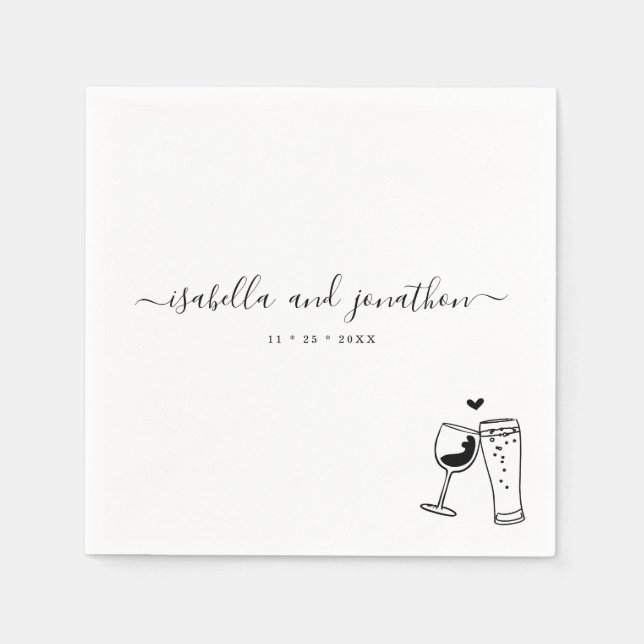Personalisierter Wein & Brötchen Napkins Serviette (Vorderseite)
