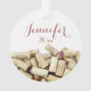 Personalisierter Wein korken Weihnachtsschmuck Ornament