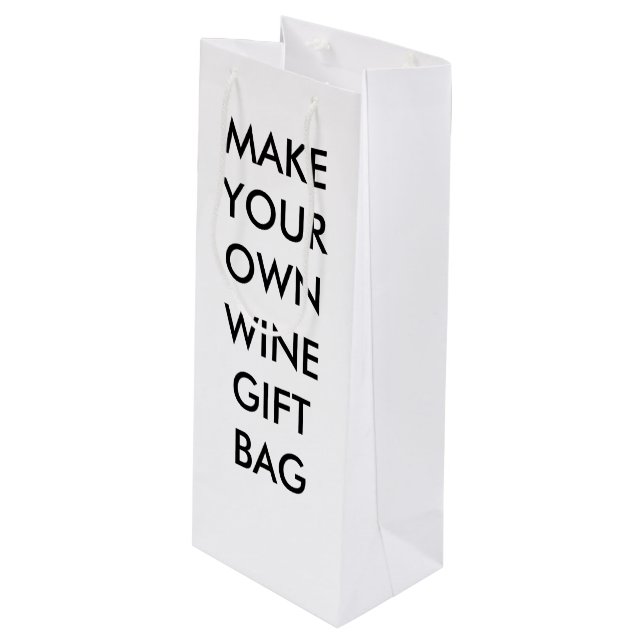 Personalisierter Wein oder Champagner-Geschenkbeut Geschenktüte Für Weinflaschen (Vorderseite Schrägansicht)