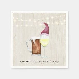 Personalisierter Wein und Bier & Holiday Cheer Serviette