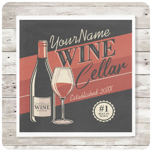 Personalisierter Weinkeller Flaschen Bar Serviette