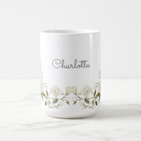 Personalisierter weißer Blumenbecher, eleganter be