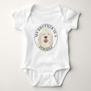 Personalisierter weißer Creme Golden Doodle Hund Baby Strampler