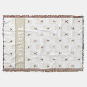 Personalisierter weißer English Bulldog Decke