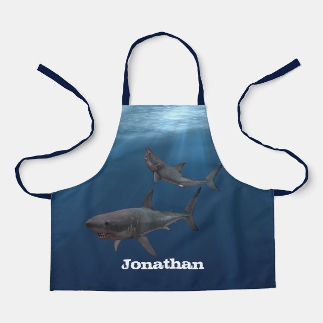 Personalisierter Weißer Hai Schürze (Vorderseite)
