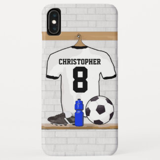 Personalisierter weißer schwarzer Fußball-Fußball iPhone XS Max Hülle