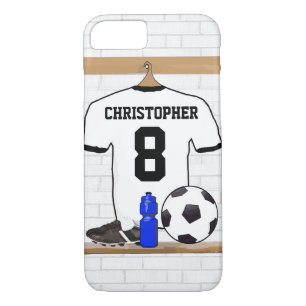 Personalisierter weißer schwarzer Fußball-Fußball Case-Mate iPhone Hülle