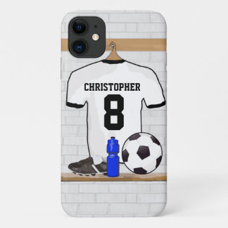 Personalisierter weißer schwarzer Fußball-Fußball Case-Mate iPhone Hülle