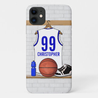 Personalisierter weißer und blauer Basketball Case-Mate iPhone Hülle