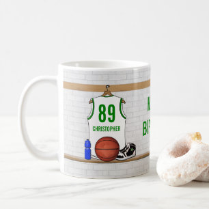 Personalisierter weißer und grüner Basketball Tasse