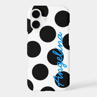 Personalisierter weißer und schwarzer Polka-Punkt