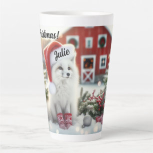 Personalisierter Weißfuchs mit Scheune Milchtasse