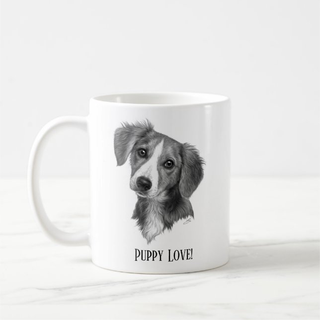 Personalisierter Welpe Kaffeetasse (Links)
