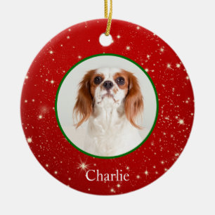 Personalisierter Welpen Hund Foto Keramikornament