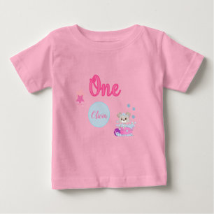 Personalisierter Welpenbath ein Jahr alt Mädchen G Baby T-shirt