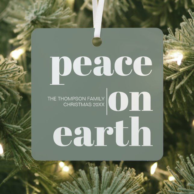 Personalisierter Weltfrieden Weihnachten Modernes  Ornament Aus Metall (InSitu)
