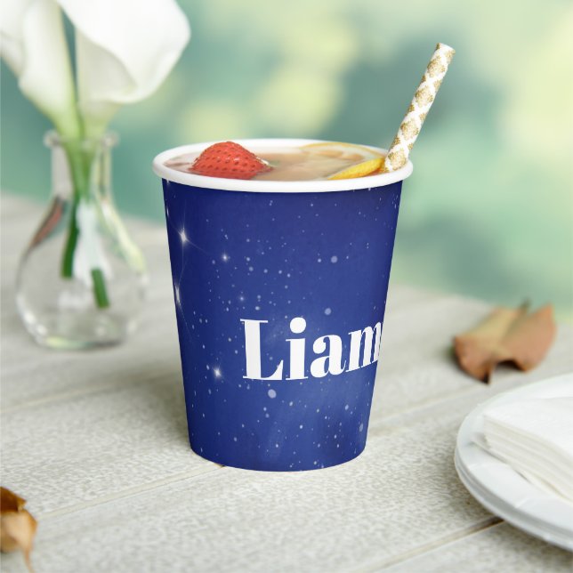 Personalisierter Weltraum-Geburtstagsparty-Becher Pappbecher (In Situ)