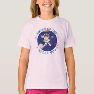 Personalisierter Weltraum-Jungen-Geburtstag Schwes T-Shirt