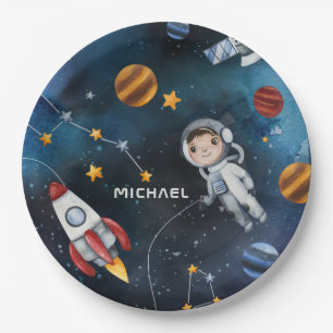 Personalisierter Weltraumfahrer Pappteller