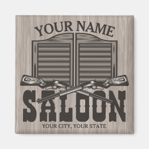 Personalisierter Western Rifle Guns Old Saloon Bar Magnet